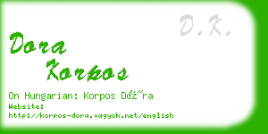 dora korpos business card